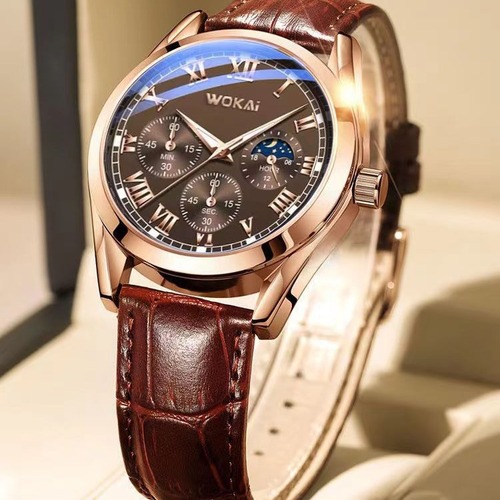 New Wokai Quartz Men's Business Strap Watch Alloy Bracelet Watch Wholesale