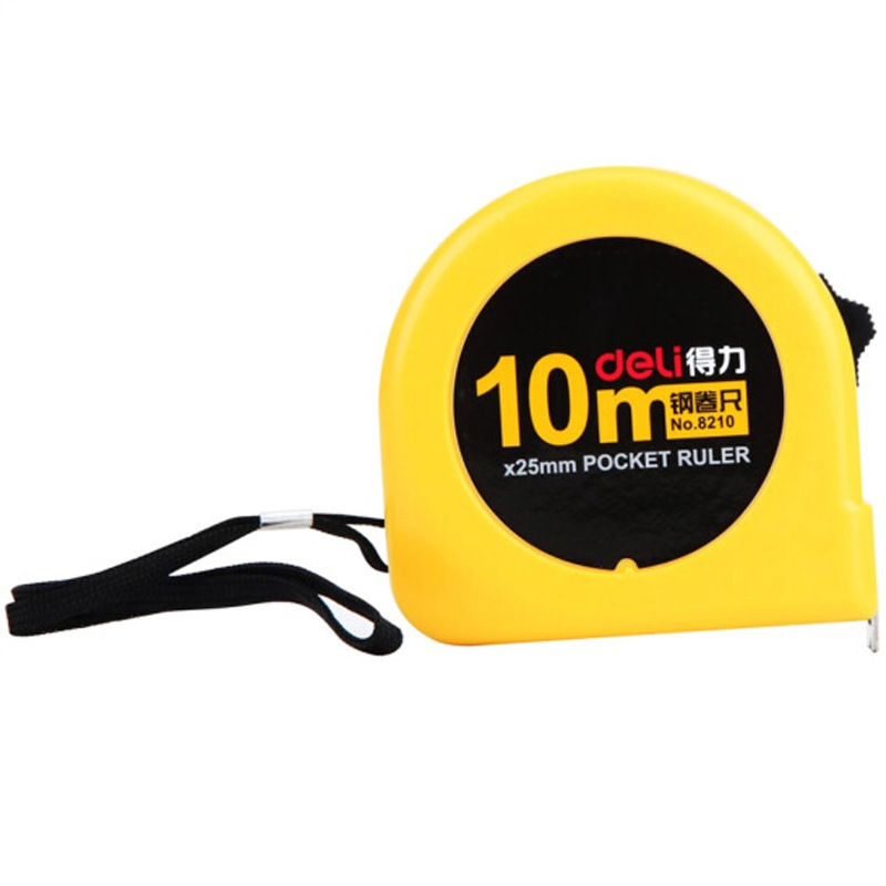 Deli 8210 cinta métrica de acero 10m cinta métrica suministros de oficina medición regla de carpintería regla de acero papelería suministros