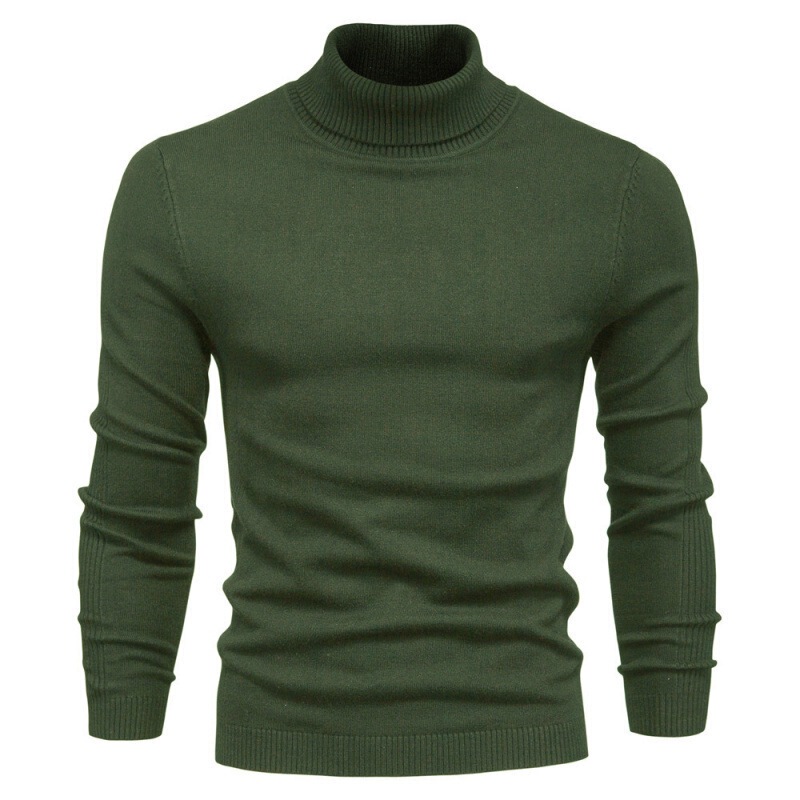 Men Sweater2026 Autumn and Winter Men's Casual High-Neck Solid Color Pullover Sweater Knitwear Base Layer Sweater