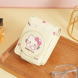 新款小猫口红包带镜子迷你小包随身携带补妆化妆收纳包保护套