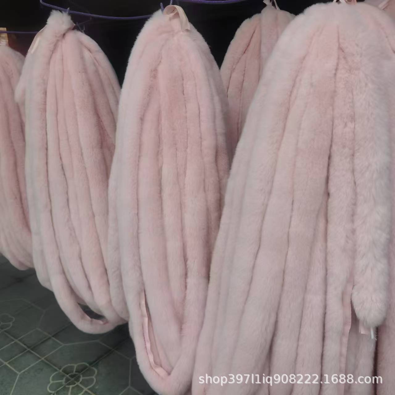 定制獭兔毛条国风旗袍唐装汉服斗篷DIY领口群摆毛边布边手工毛领