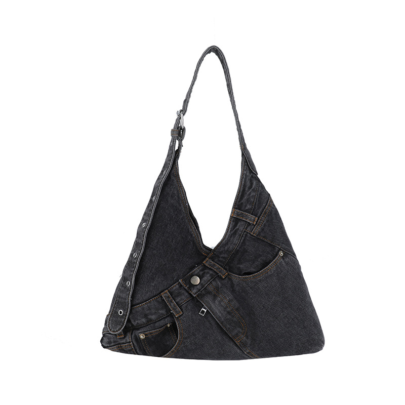 Minimalist Canvas Denim Handbag For Women 2026 Spring New Fashion Versatile Shoulder Bag Casual Crossbody Bag - Thumbnail 7