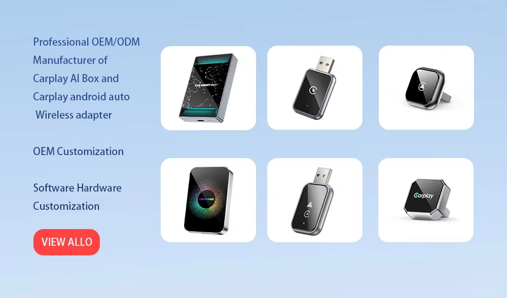 Hot Selling Diamond Carplay Car-Machine Interconnection Box with Cooling Holes Horizontal Plug-In 2in1 Wireless Caplay Box