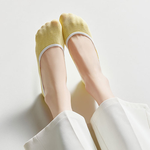 Zhuji Women's Pure Cotton Ship Invisible Socks Thin Mesh Spring Summer Lady Short Socks Cotton Socks Light Mouth Antimicrobial