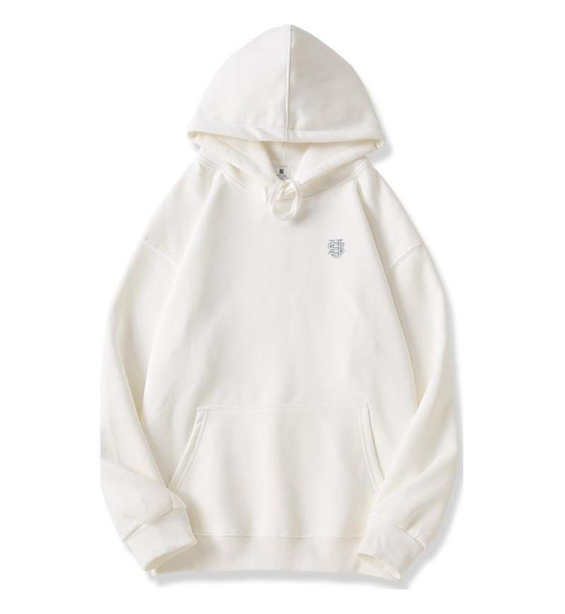 Herren Hoodie Mit Fleecefutter, Bestickter Silver Fox Pullover_voghion.com