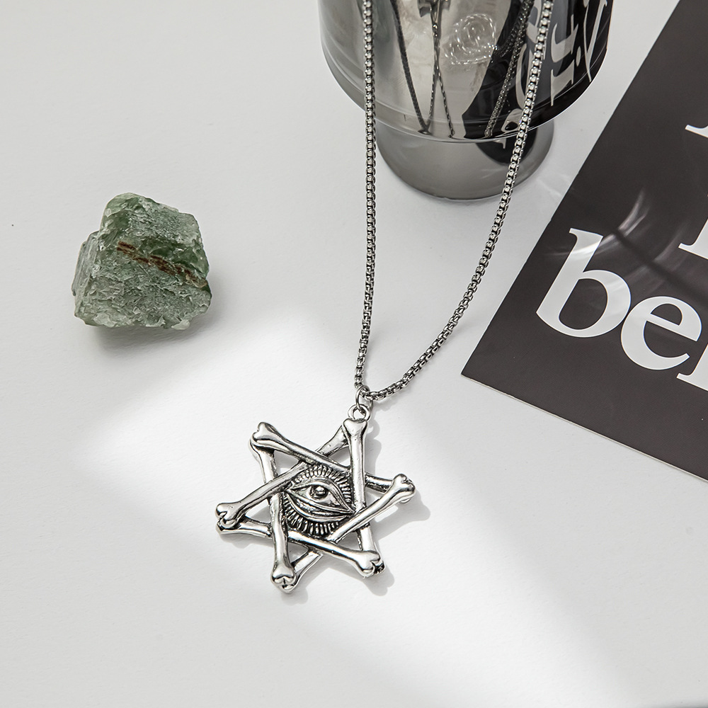 Fashion Eight awn star Titanium Steel Plating Pendant Necklace 1 Piece