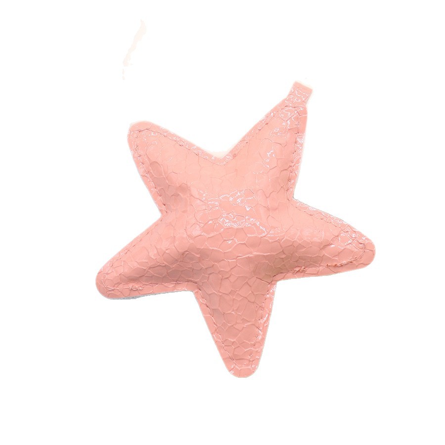 Accesorios de joyería de bricolaje cuero PU superficie brillante en relieve estrella grande amor corazón melocotón bolsa de estilo miu colgante de teléfono móvil