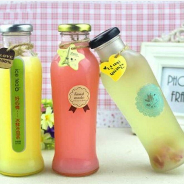 创意磨砂玻璃饮料瓶泡茶瓶果酒瓶轻断食果蔬汁奶茶瓶咖啡瓶