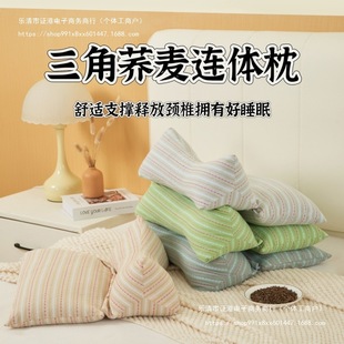 Special Whole Buckwheat Shell Small Pillow for Cervical Spine to Help Sleep, Single Triangular Hard Pillow, Sleeping Neck Pillow, Factory Direct Sale