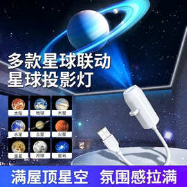 新款迷你星球小夜灯 卧室睡眠灯USB星空氛围灯卧室投影背景灯跨境