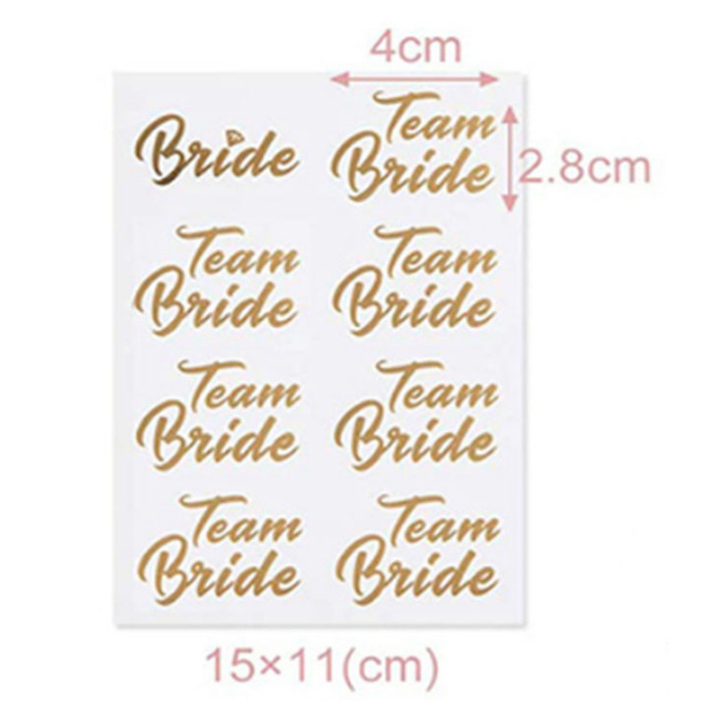 Amazon new team bride gilding letters silver stamping wedding bridal tattoo sticker bachelor party