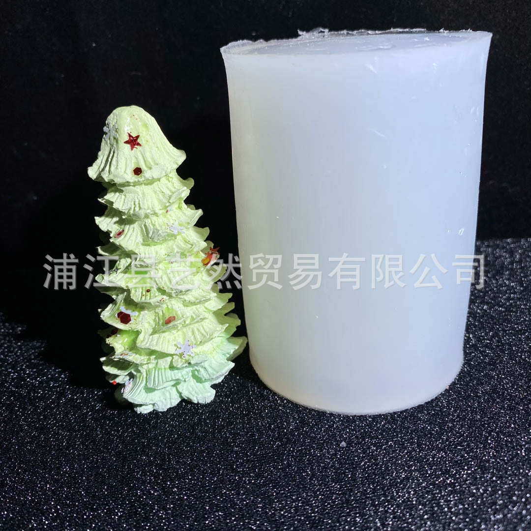 Gran tamaño pequeño árbol de Navidad cedro forma aromaterapia yeso vela molde DIY hornear decoración la torta