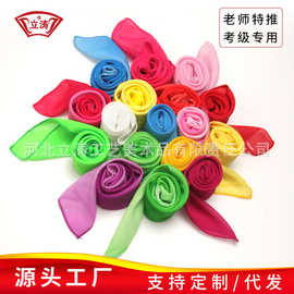 舞蹈方巾雪纺幼儿园演出表演丝巾渐变糖果色纯色纱巾批发扎染