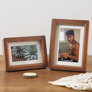 Creative solid wood photo frame table feeling wash photo made desktop ornaments photo printing plus custom X20