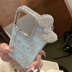 日韓の豪華なドリルの蝶結びのkittyの猫はiphone15 promaxのリンゴの14の携帯のケースの13女を適用します。