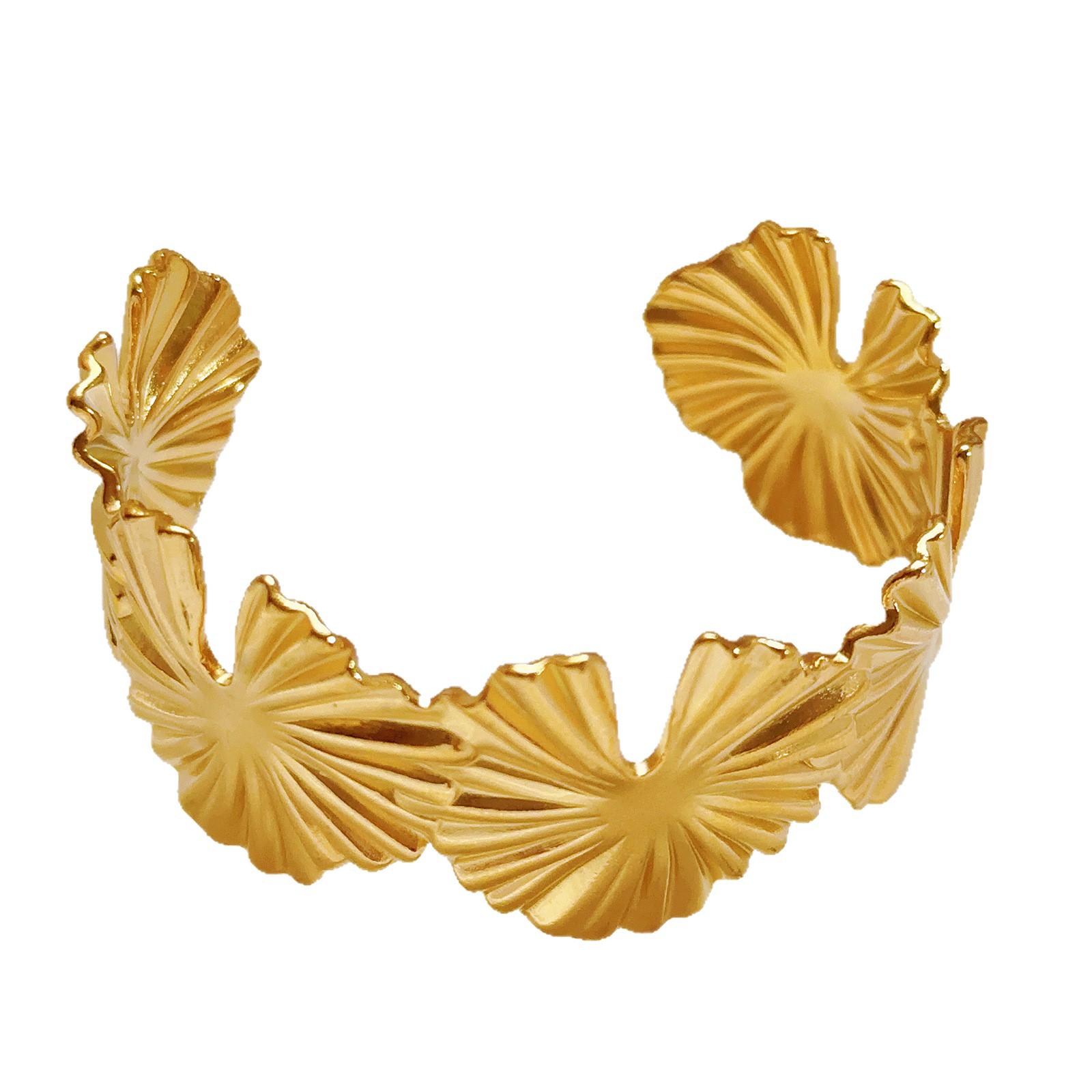 Transfronterizos Europa y América amor revista de moda viento de acero inoxidable abertura estrella de mar hueco pulsera de flores al por mayor