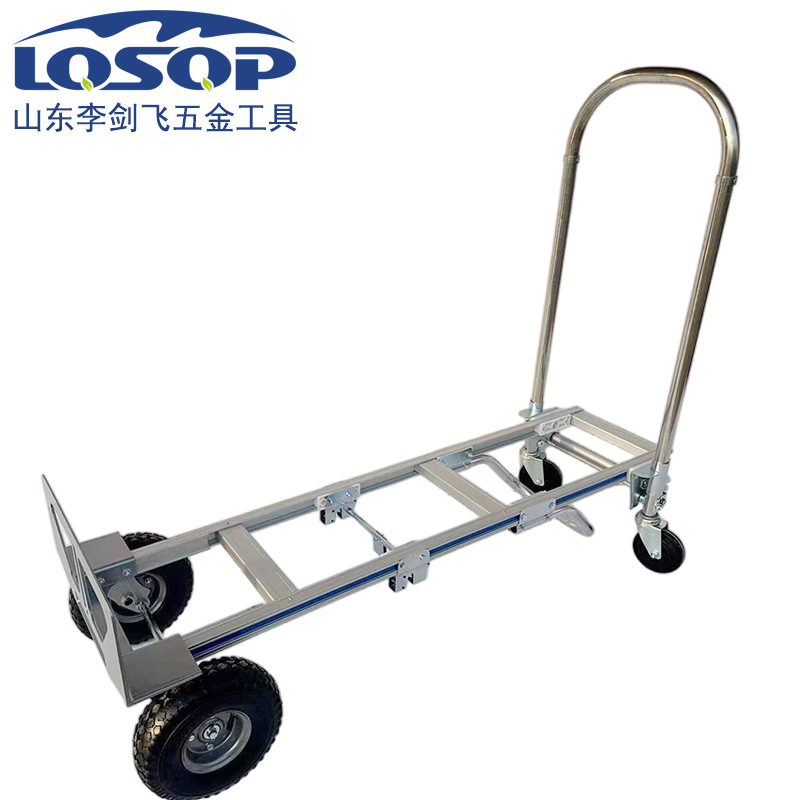 厂家供应铝合金折叠手推车老虎车搬运车行李车仓货车全铝制手推车