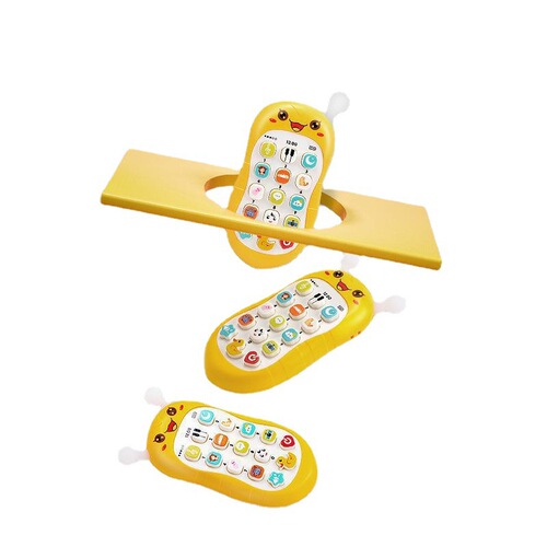 Children's cartoon teether bee mobile phone can chew music story learning simulation telephone baby early education toy