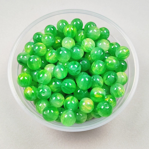 Resin imitation tiger eye stone cloud round beads colorful light flash 10mm straight hole loose beads DIY bracelet Buddha beads bead accessories