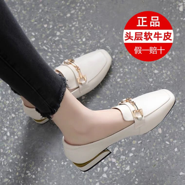 2026 Spring/Summer New Style Chunky Heel Square Toe Women's Fashion Non-Slip Soft Sole Loafers