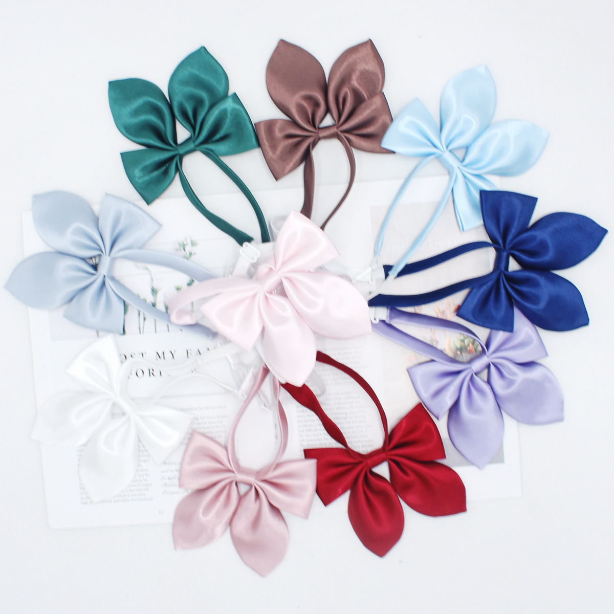 Pajarita de oreja de conejo de color sólido con lazo intermitente femenino nuevo estilo coreano estilo universitario jk uniforme pajarita accesorios de traje de marinera