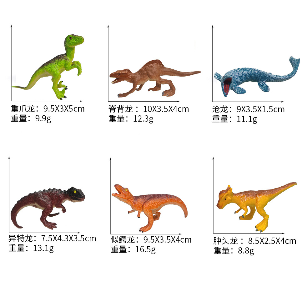 Materiales educativos infantiles transfronterizos, set de juguetes de modelos de dinosaurios y vida marina realistas pintados a mano para ciencia y educación.