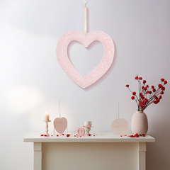 New Cross-Border Valentine's Day Wreath Heart-Shaped Pendant | Valentine's Day Proposal & Engagement Party Decor | Heart-Shaped Charm