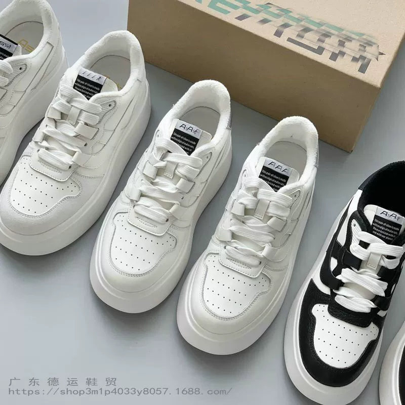 Повседневная обувь на высокой дышащей платформе для отдыха, белые туфли, осень, натуральная кожа