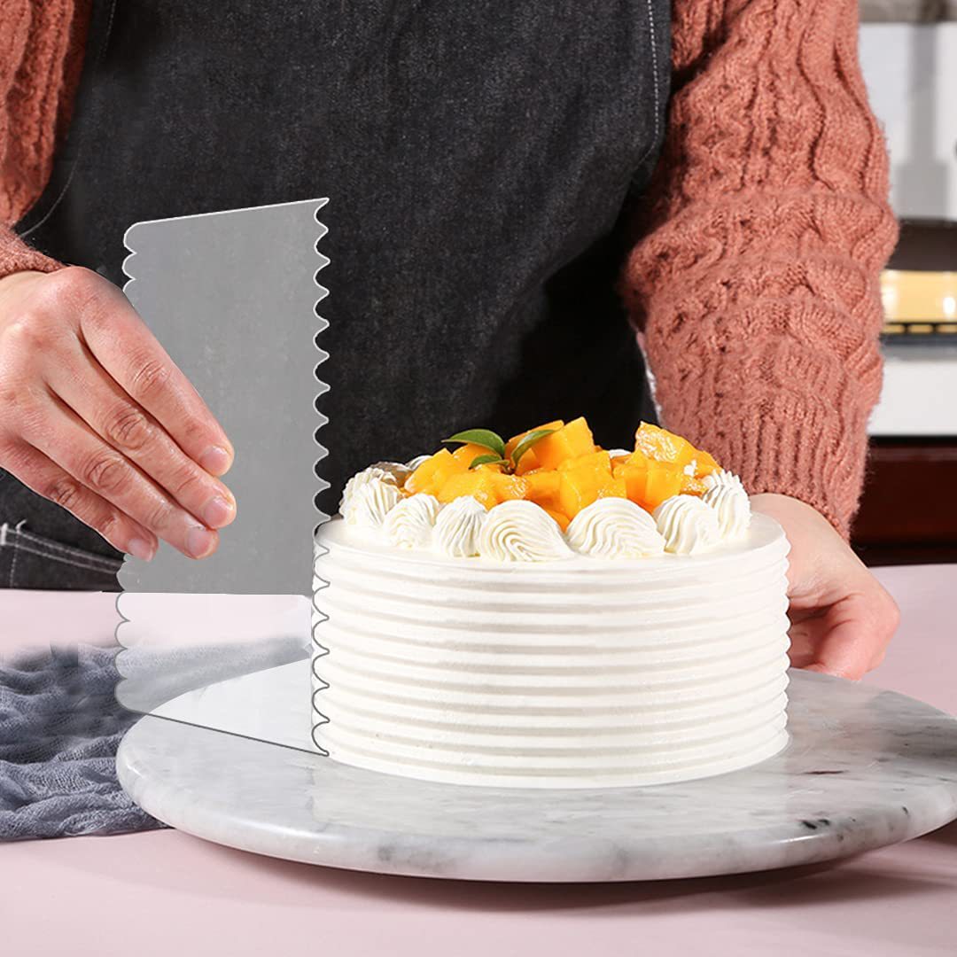 Cake glaseado raspador crema pastel alisado raspador borde de la torta raya peine crema pastel suave Decoración