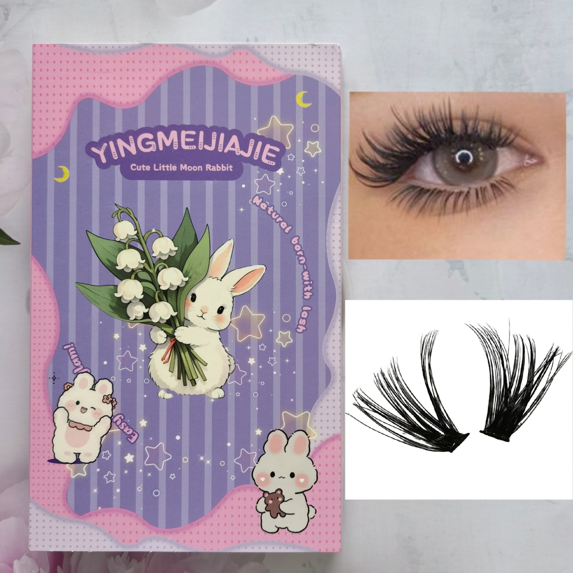 20 filas de paquete de regalo de pestañas falsas transfronterizas YF29 densa pestañas de un solo rayo de pestañas de cómic sin pegamento pestañas falsas