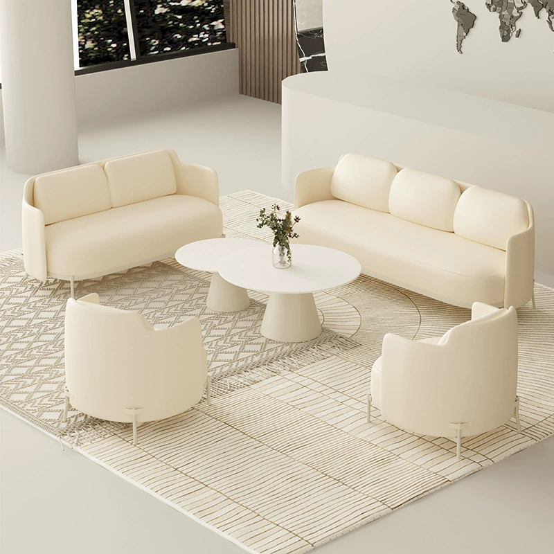 Современный минималистский кремовый стиль тканый диван салон красоты магазин одежды гостиная зона диванчик деловое обсуждение небольшой диван