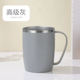 新品上市内钢外塑咖啡杯带手柄家用内胆304不锈钢漱口杯刷牙杯