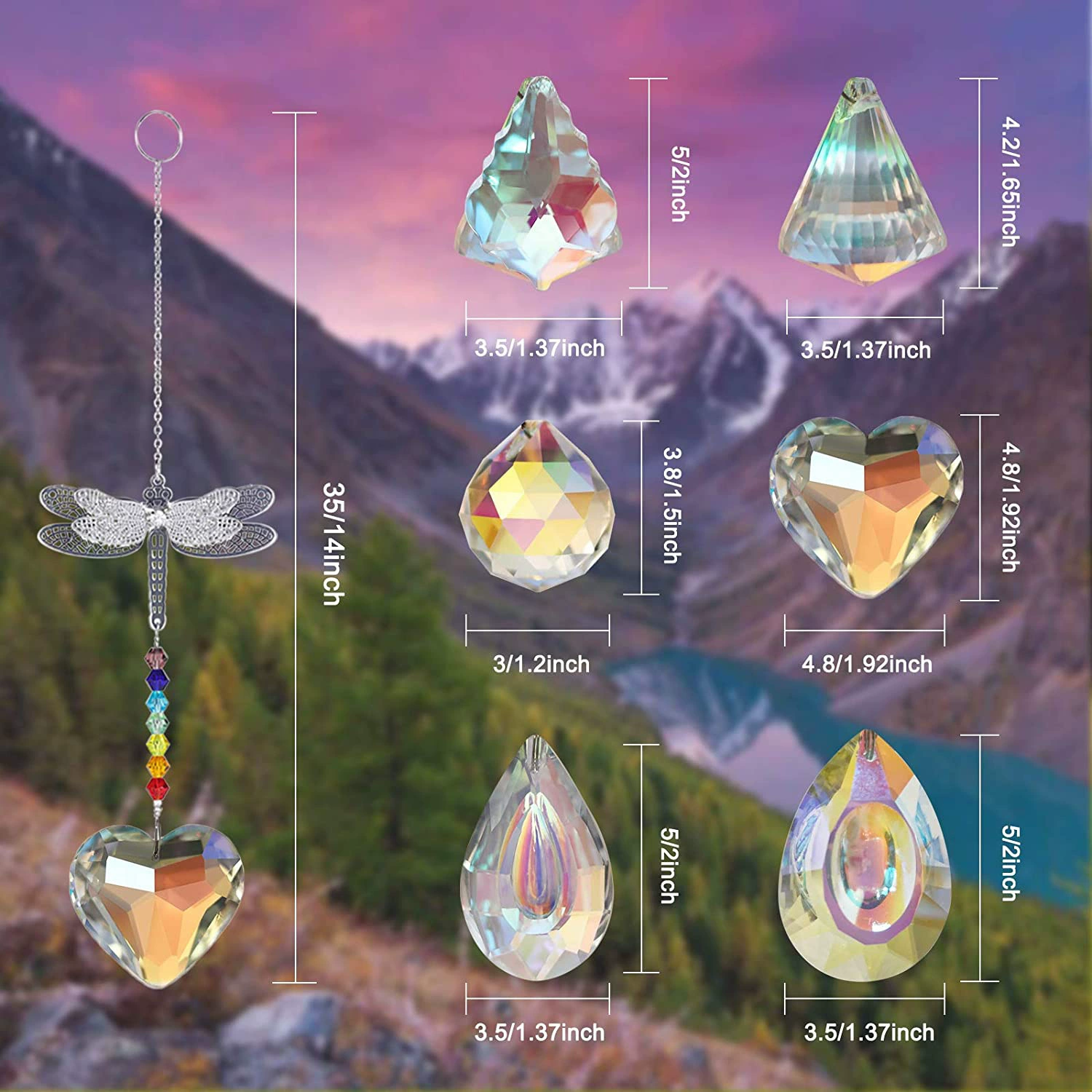Pastoral Style Pastoral Heart Shape Butterfly Artificial Crystal Pendant