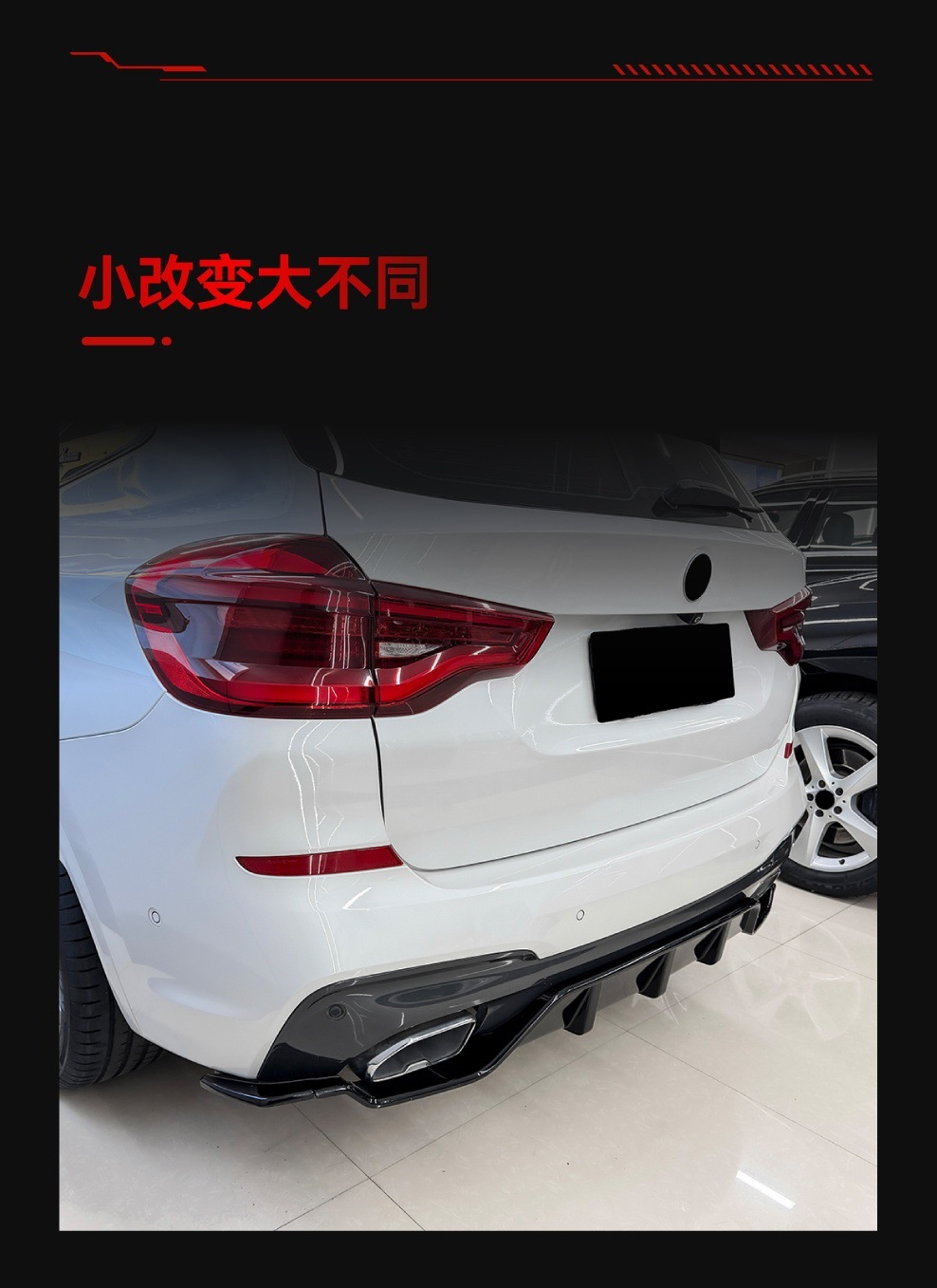 Suitable for 2018-2021 Bmw X3 G01 Early Model m Sport Rear Lip Spoiler Rear Diffuser Modification Parts