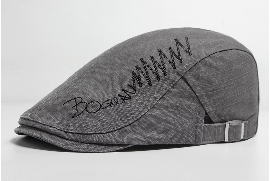 New Beret Spring and Autumn Pure Cotton Embroidered Duck Tongue Men's Fashion Casual Forward Hat_voghion.com