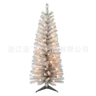 亚飞跨境精品圣诞树加灯白色PVC可定制产品颜色尺寸