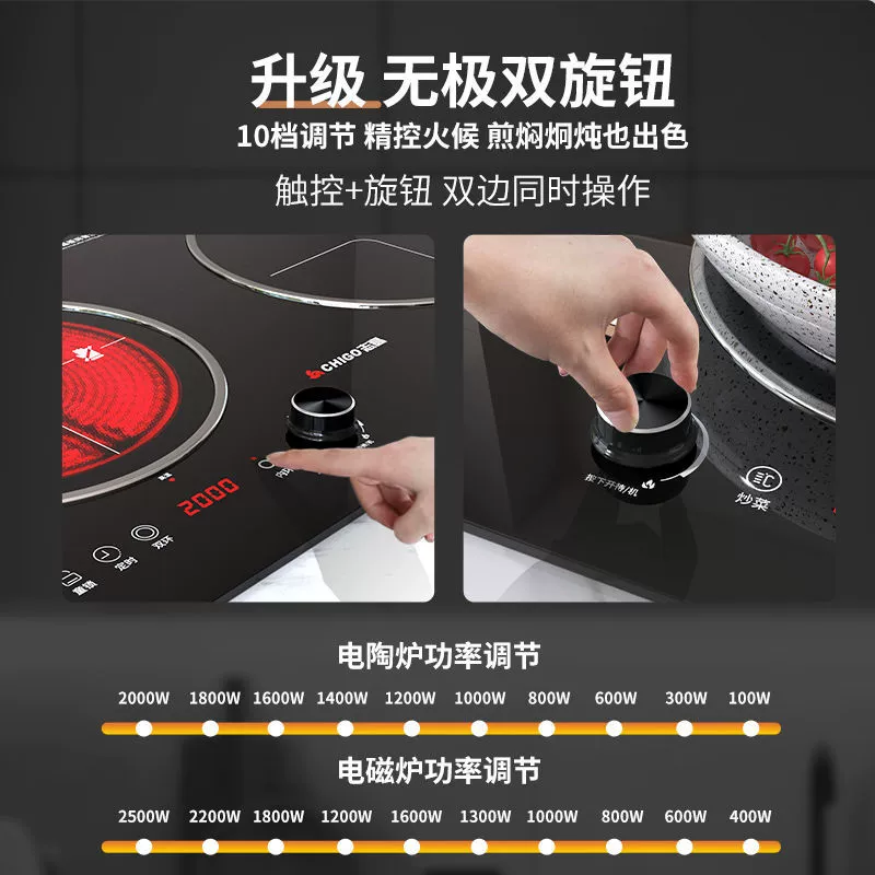 Embedded electromagnetic cooker, new collection, 3500W, high power, 2023