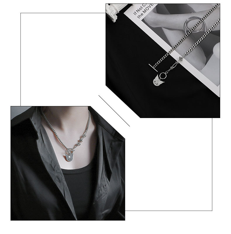 Hip-Hop Geometric Titanium Steel Chain Necklace 1 Piece