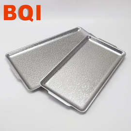 复古不锈钢雪花方盘 韩式锤印雪花方形烤肉盘酒店餐厅自助点心盘