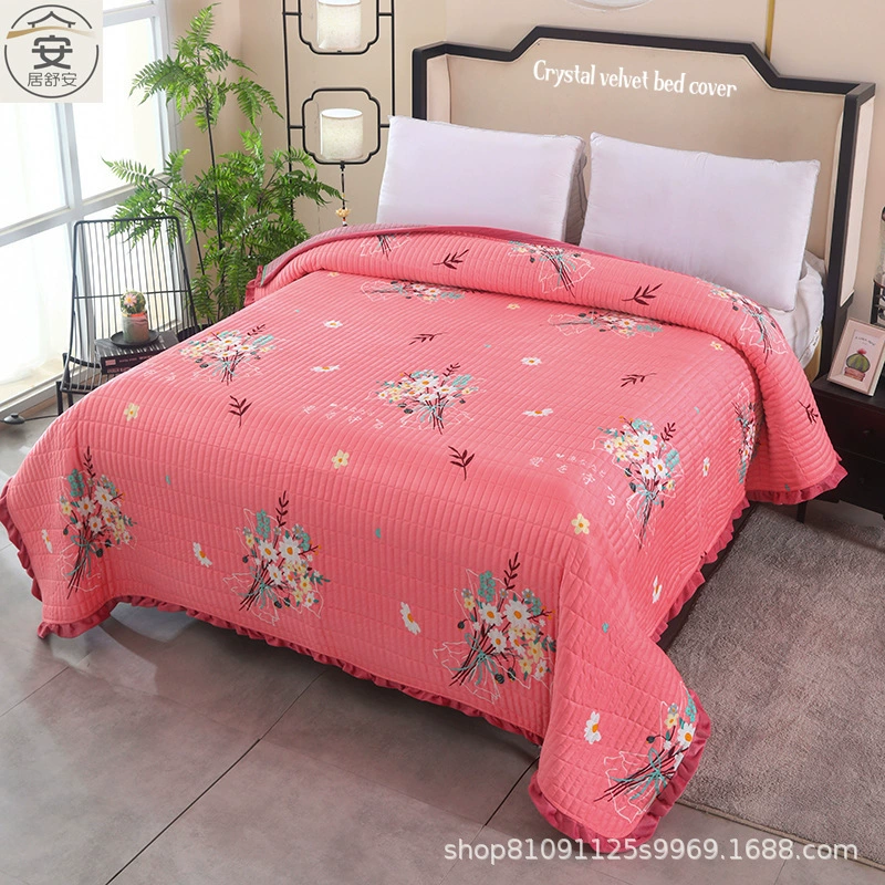 Утолщенное молочное бархатное покрывало оптом, стеганое утолщенное хрустальное бархатное одеяло, антистатические теплые простыни, покрывало для дома и общежития