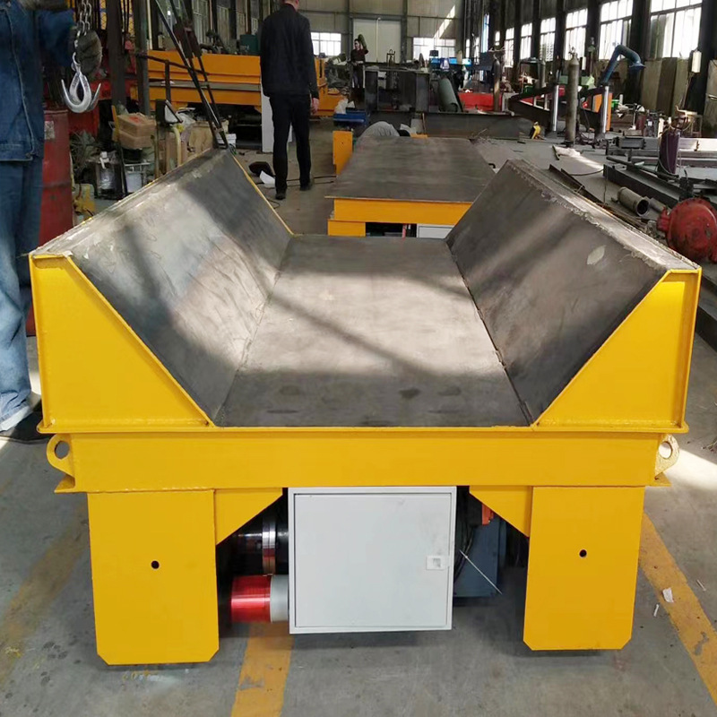 追达机械供应V槽电动平板车 弧形台面轨道搬运车 低压供电地平车