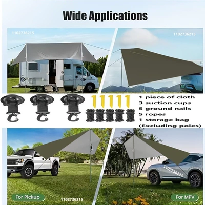 tent, silver-coated canopy, outdoor: Avtomobil yan çətirləri