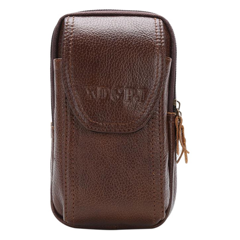 Cowhide three-layer vertical bag 8806 outdoor men's cowhide waist bag mobile phone bag change certificate mobile phone waist bag wholesale