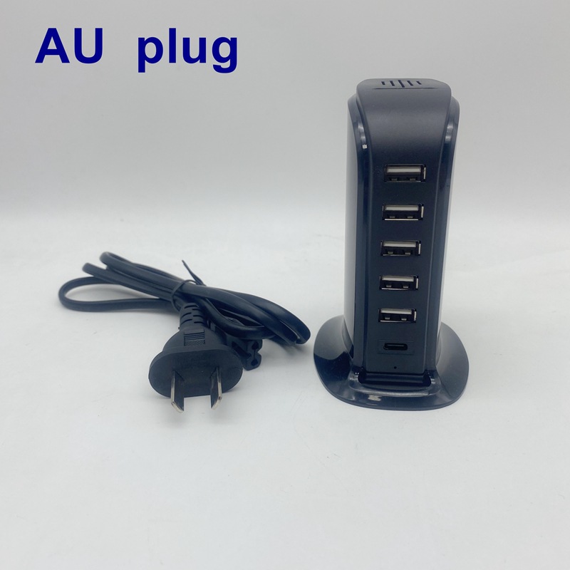 Cargador USB multipuerto de escritorio, 6 puertos, 5V4A 20W, modelo 506AL, carga rápida para teléfonos móviles