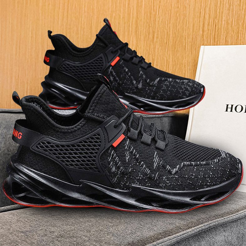 Zapatos de hombre primavera y otoño verano transpirable delgado 2024 nuevos zapatos de red de moda de mediana edad y ancianos zapatos deportivos de hoja casual para correr