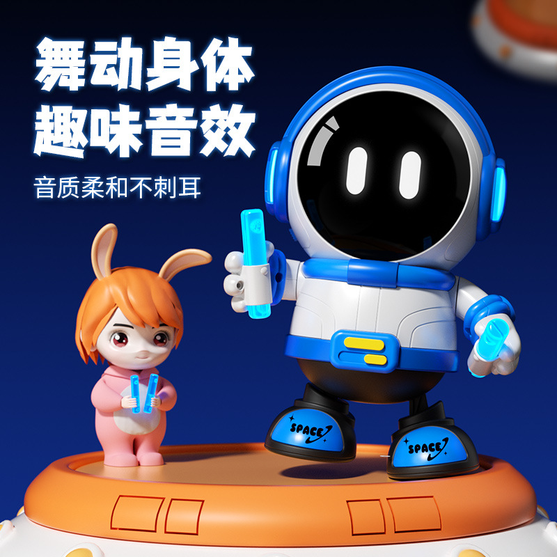 Nuevos productos de danza eléctrica rock astronauta música iluminación astronauta danza robot juguetes para niños al por mayor