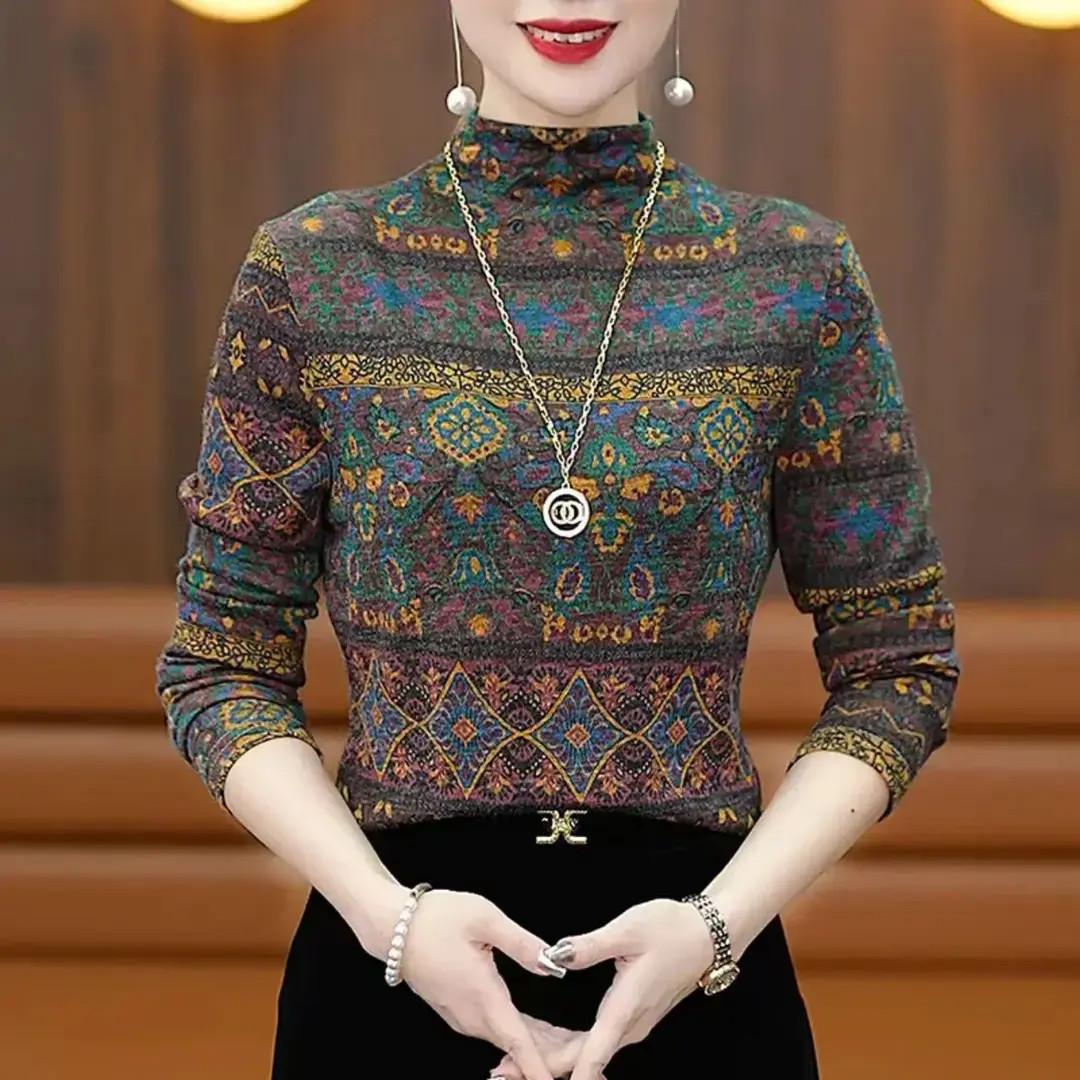 Trendy and Youthful Early Autumn New Base Layer Half-Turtleneck Long Sleeve Elegant Slim Fit Stretchy Comfortable Inner Layer with a Chic Style