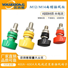 黄铜接线柱扁帽400-600A大电流逆变器M14-M16*85电焊机接地柱端子