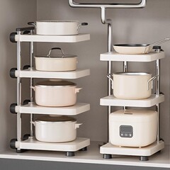 新型物置棚家庭用厨房台上多層調整鍋具収納棚下水槽寮雑物整理棚