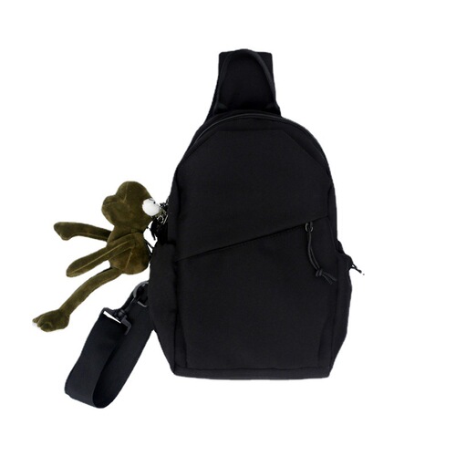 Solid color backpack crossbody bag men's trendy brand ins style lightweight simple casual fashion new couple shoulder chest bag trendy